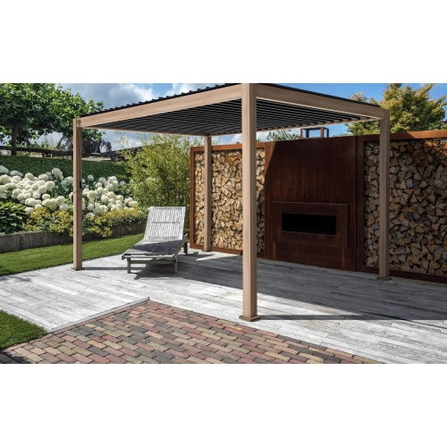 Pergola ogrodowa aluminiowa MIRADOR Premium 111 Delux 3 x 4 m Dąb Wiśniowy